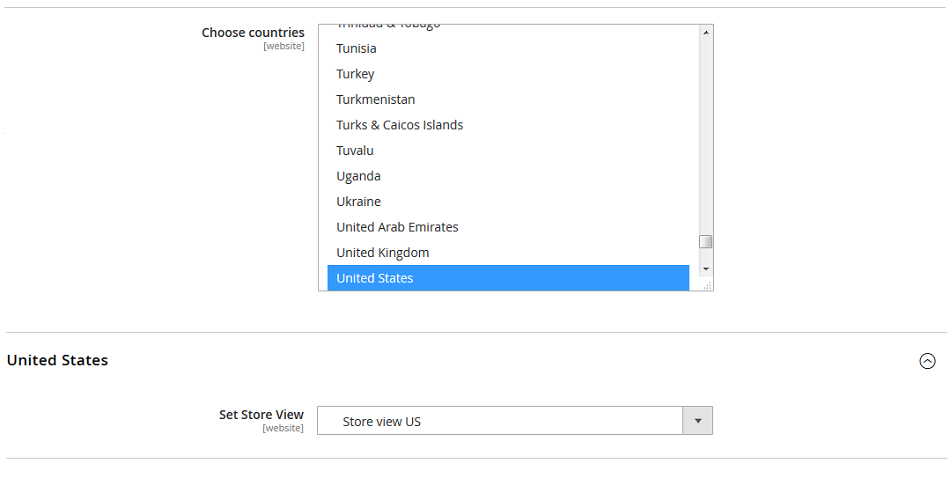 Orbital country assignment to Magento view or store